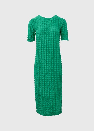 Green Hyper Texture Midi Dress