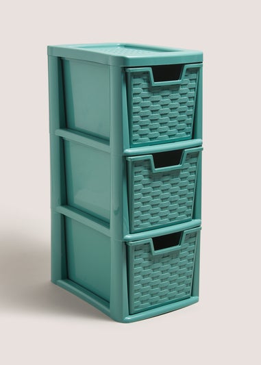 Green Small Rattan Drawers (19cmx26cmx48cm)