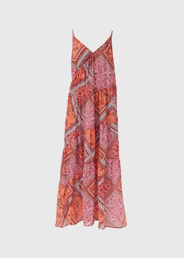 Multicolour Patchwork Print Cami Dress