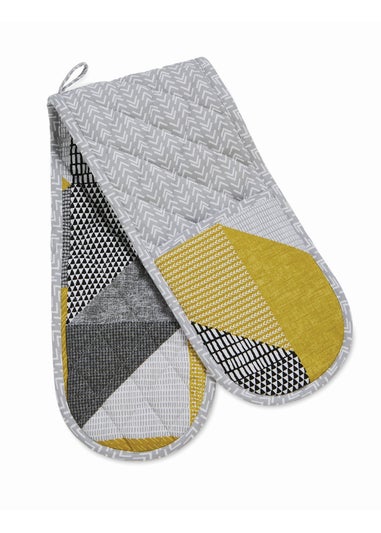 Catherine Lansfield Ochre Larsson Geo Cotton Kitchen Double Oven Glove