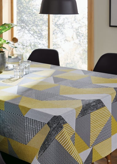 Catherine Lansfield Ochre Larsson Geo Cotton Table Cloth (137x178 cm)