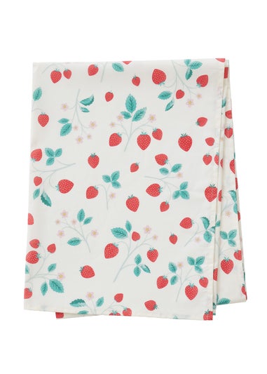 Catherine Lansfield Cream Strawberry Garden Cotton Table Cloth (137x178 cm)