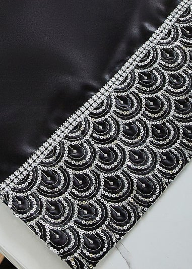 Catherine Lansfield Black Deco Sequin Dining Place Mat 4 Pack (30x46 cm)