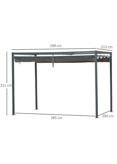 Outsunny Grey Metal Outdoor Pergola (3 x 2m)