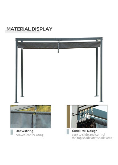 Outsunny Grey Metal Outdoor Pergola (3 x 2m)