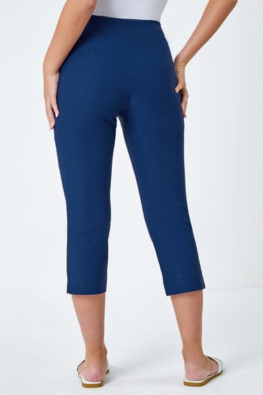 Roman Petite Midnight Blue Petite Cropped Stretch Trousers