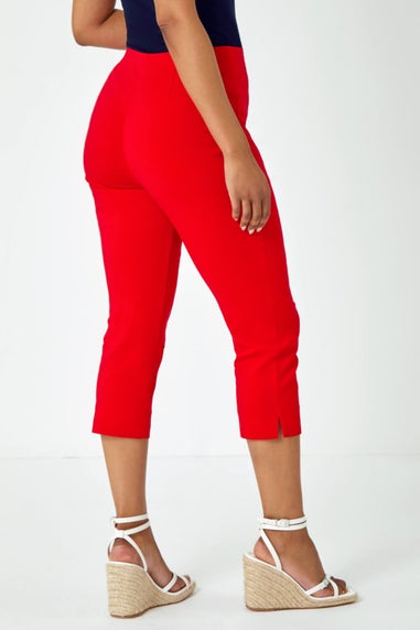 Roman Red Petite Cropped Stretch Trouser