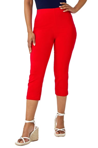 Roman Red Petite Cropped Stretch Trouser