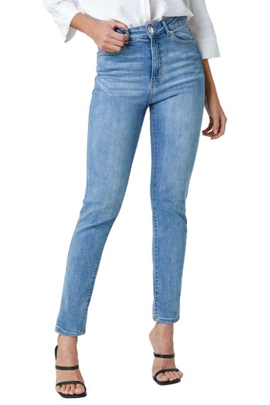 Roman Blue Slim Leg Stretch Mom Jeans