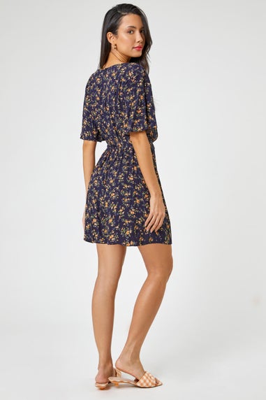 Roman Dusk Navy Ditsy Floral Print Playsuit