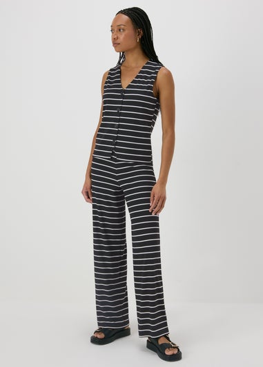 Black Stripe Wide Leg Co Ord Trousers