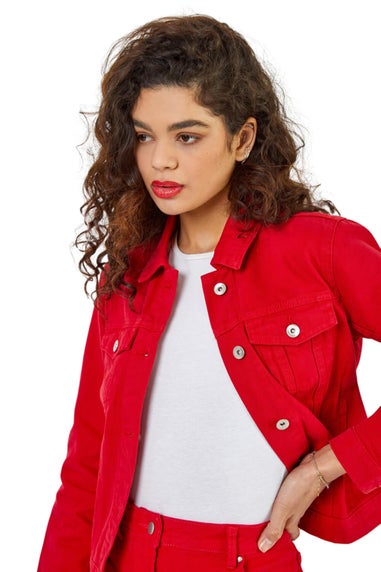 Roman Red Classic Cotton Denim Jacket