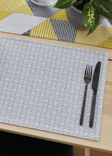 Catherine Lansfield Ochre Larsson Geo Cotton Dining Placemat 4 Pack (30x46 cm)