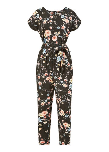 Yumi Black Blossom Print Jumpsuit