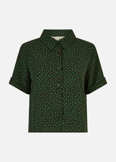 Yumi Black Ditsy Print Shirt