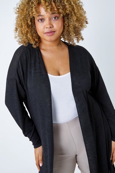 Roman Black Longline Cardigan