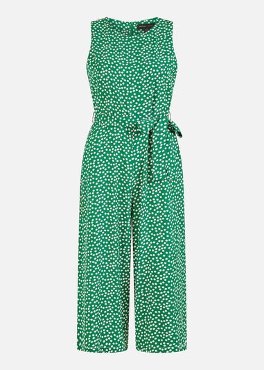 Mela Green Ditsy Daisy Sleeveless Culotte Jumpsuit