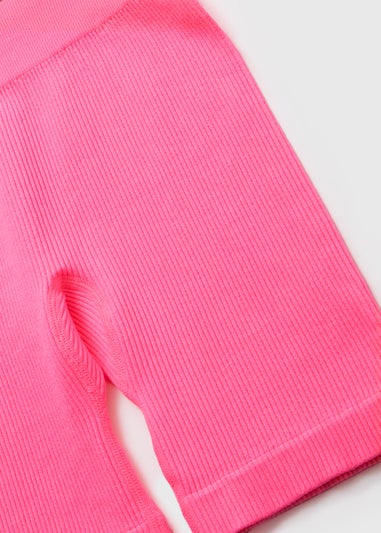 Girls Neon Pink Seamless Cycling Shorts (7-15yrs)