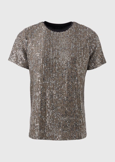 Et Vous Gold Sequin Top