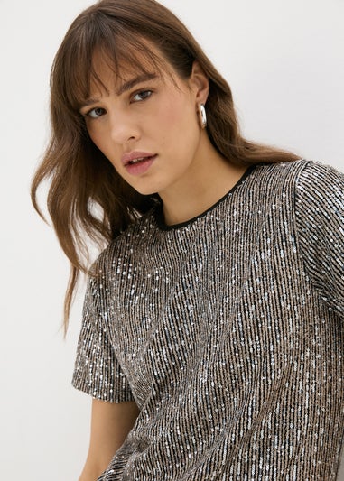 Et Vous Gold Sequin Top