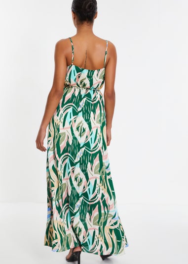 Quiz Green Tropical Print Maxi Dress
