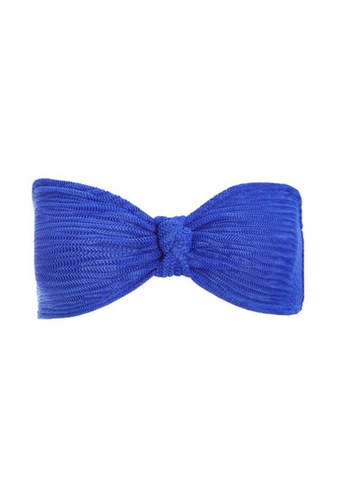 Quiz Blue Crinkle Bandeau Bikini Top