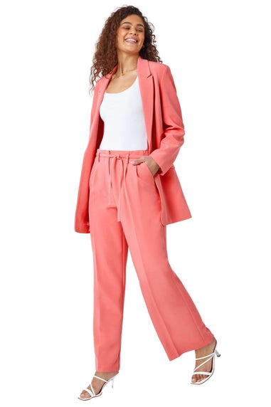 Roman Coral Longline Blazer Jacket