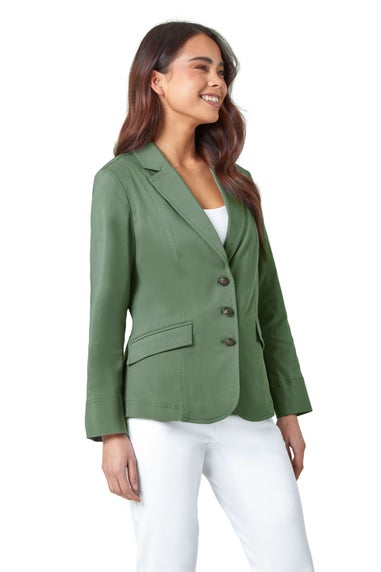 Roman Petite Khaki Premium Stretch Blazer