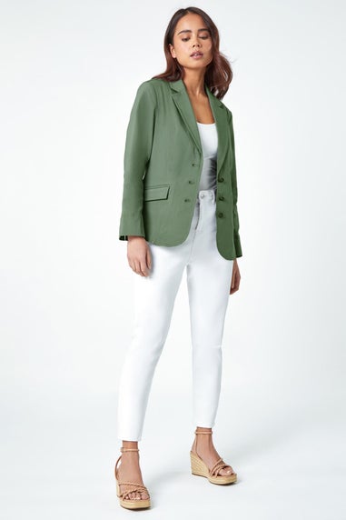 Roman Petite Khaki Premium Stretch Blazer