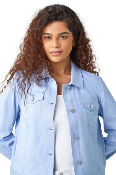 Roman Light Blue Stretch Pocket Detail Jacket