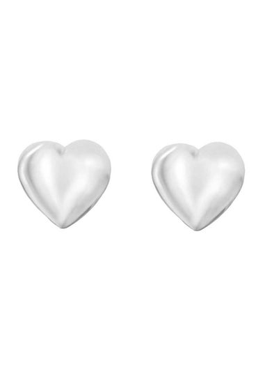 Golden Moments Sterling Silver Heart Stud Earrings