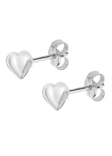 Golden Moments Sterling Silver Heart Stud Earrings