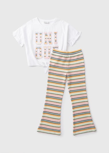 Girls White Top & Trousers Set (7-13yrs)