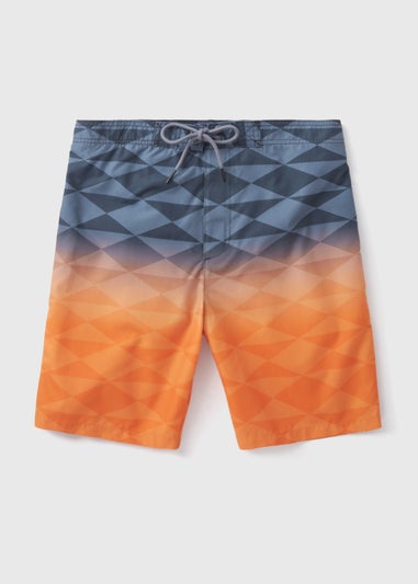 Black and Orange Ombre Swimshorts