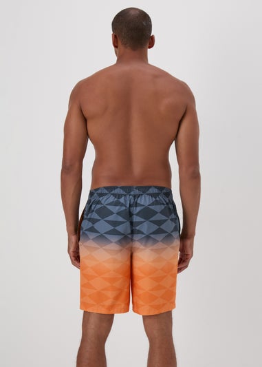 Black and Orange Ombre Swimshorts