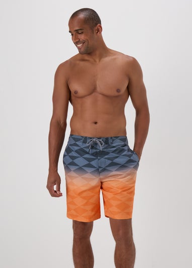 Black and Orange Ombre Swimshorts