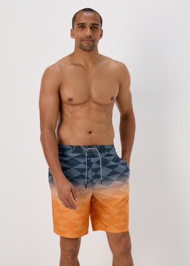 Black and Orange Ombre Swimshorts