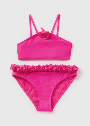 Girls Pink Corsage Bikini (6-13yrs)