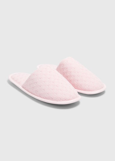 Pink Waffle Mule Slippers