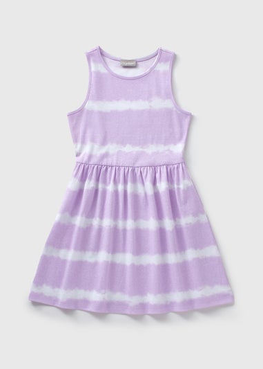 Girls Purple Tie Dye Dress (7-13yrs)