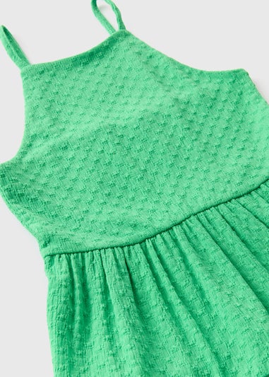 Girls Green Crinkle Dress (7-13yrs)