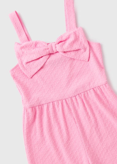 Girls Pink Crinkle Jumpsuit (7-13yrs)