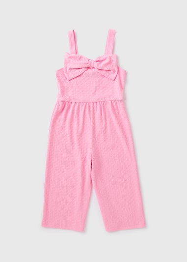 Girls Pink Crinkle Jumpsuit (7-13yrs)