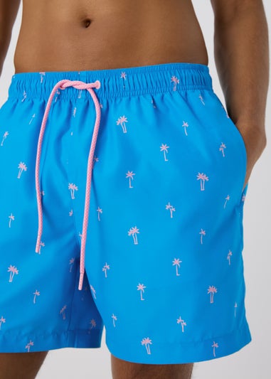 Blue Palm Tree Swim Shorts