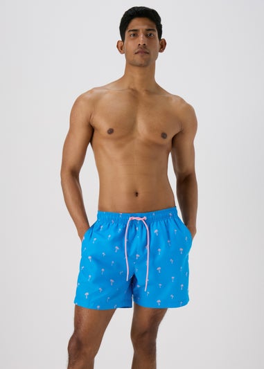 Blue Palm Tree Swim Shorts