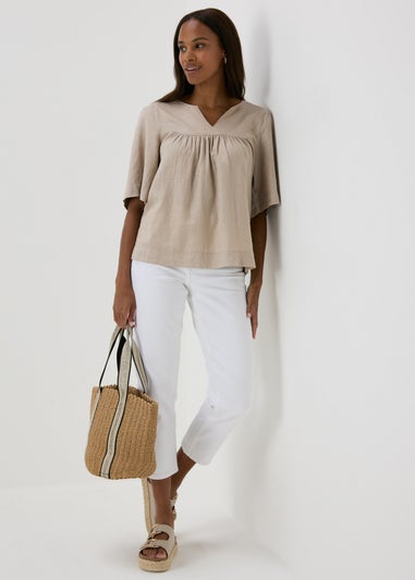 Beige Linen Blouse