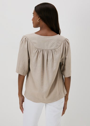 Beige Linen Blouse