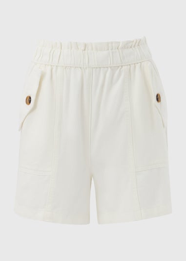 Cream Paperbag Shorts