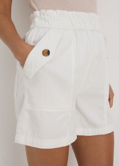 Cream Paperbag Shorts