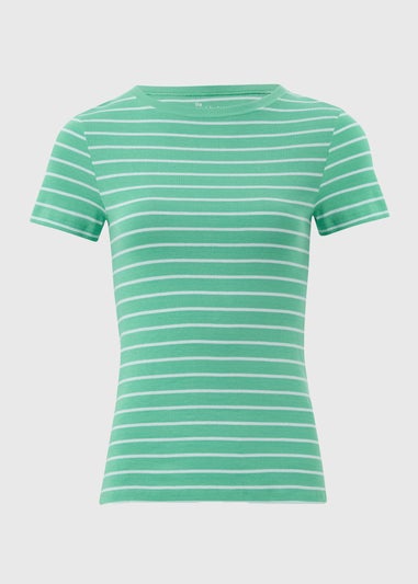 Green Stripe Fitted T-Shirt